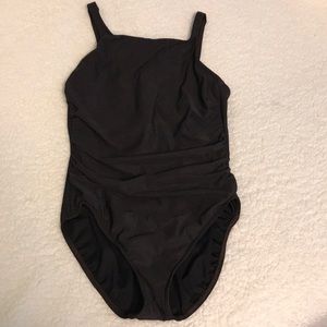 Lands' End Women's Black One Piece Swimsuit